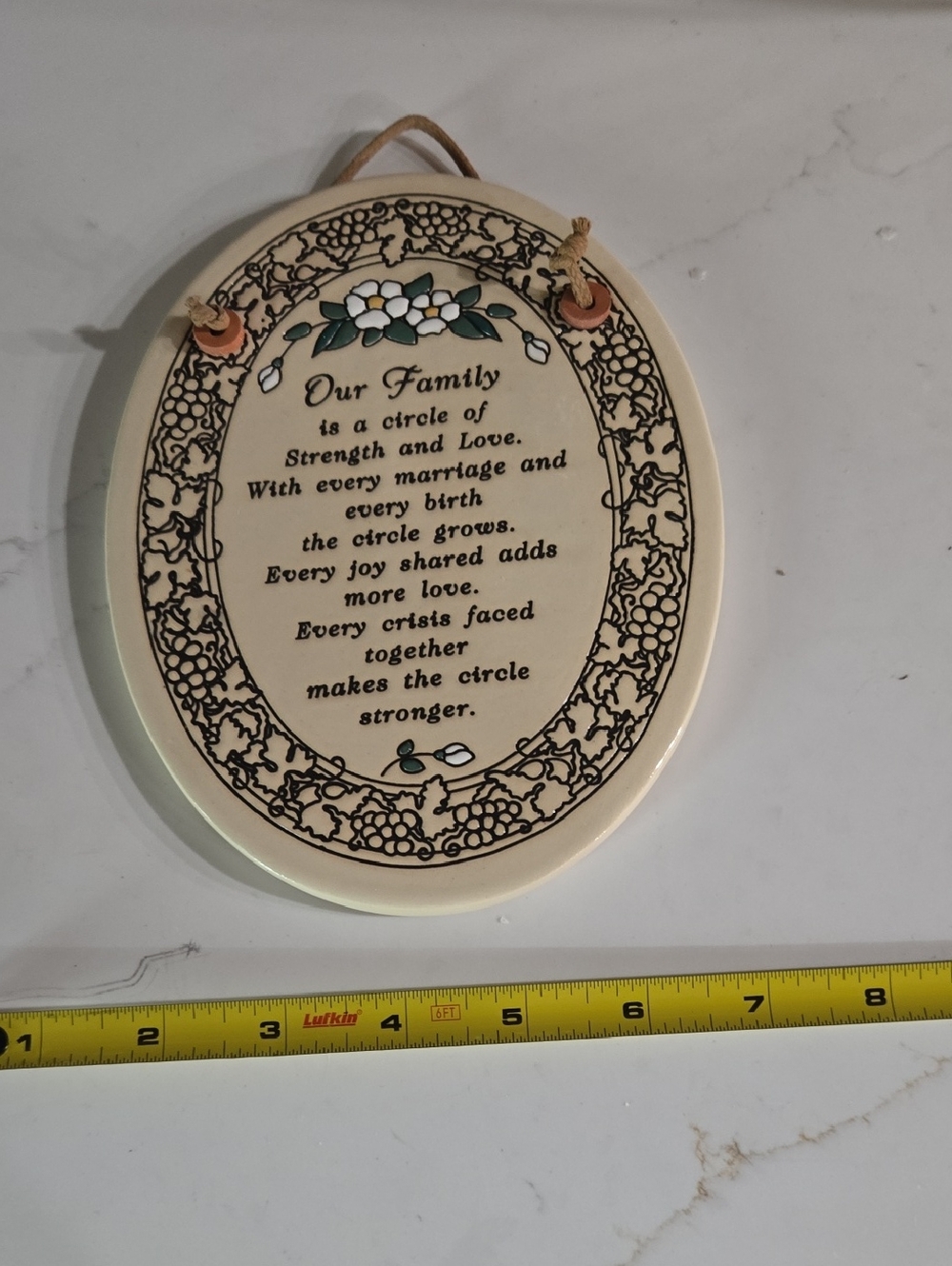 Cream Decorative Wall Plaque – Our Family Sentiment